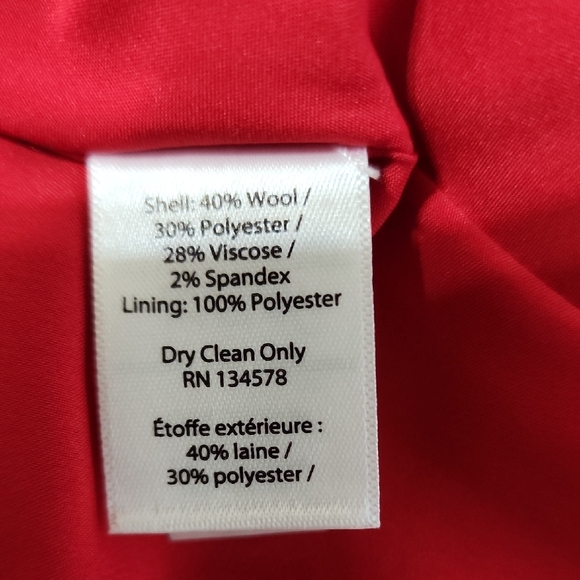 Vibrant Red Wool Blend Fabric - Picture 2 of 3